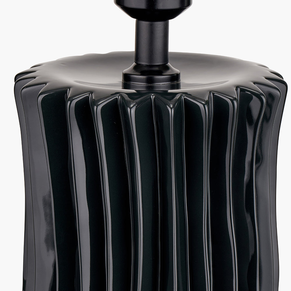 Devony Black Pleated Ceramic Table Lamp - Base Only